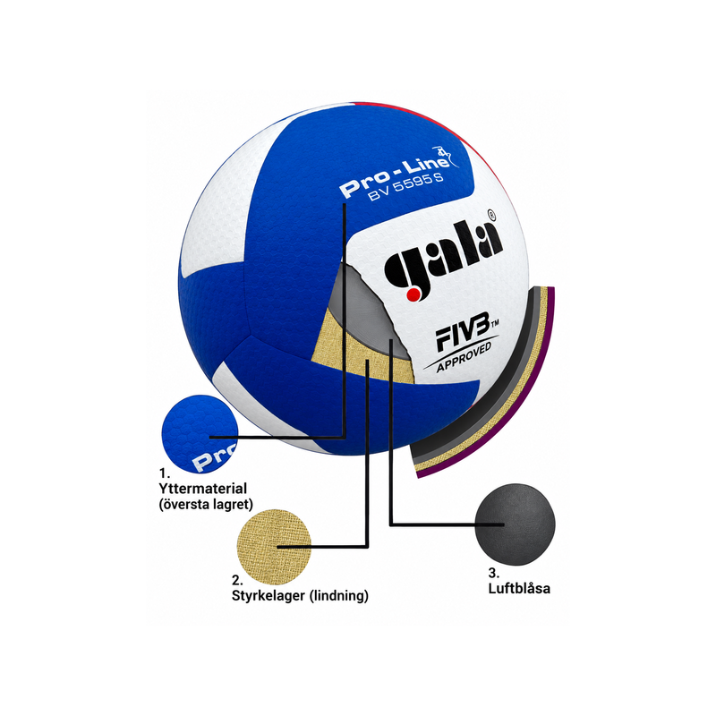 Gala BV5595S Pro-Line 12 FIVB – Official Match Volleyball - Nordic Sport