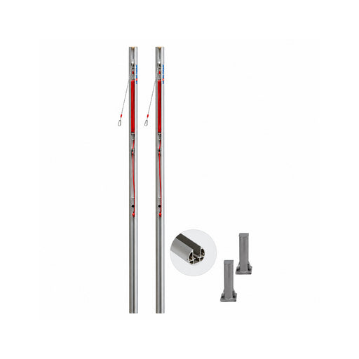 Competition Beach Volleyball Posts Ø83 mm – Gold, with Ground Sockets - Nordic Sport