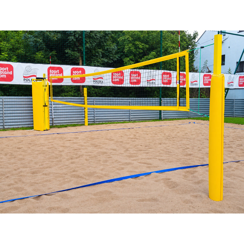 Beachvolleybollstolpar PRO 80 × 80 mm med T-formad sandbas