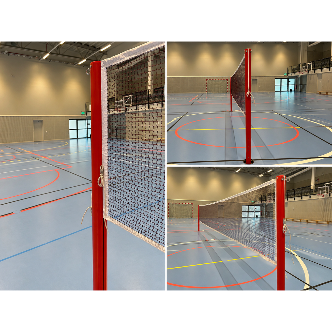 Badmintonstolpar och nät
