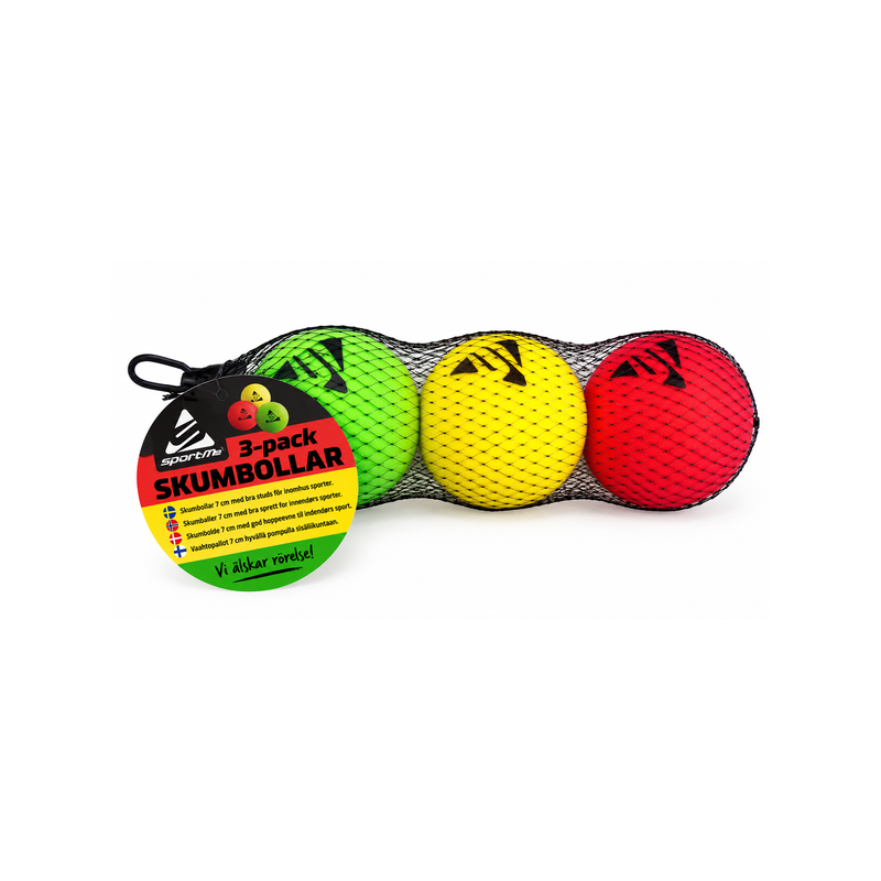 Skumbollar 7 cm – 3-pack i olika färger