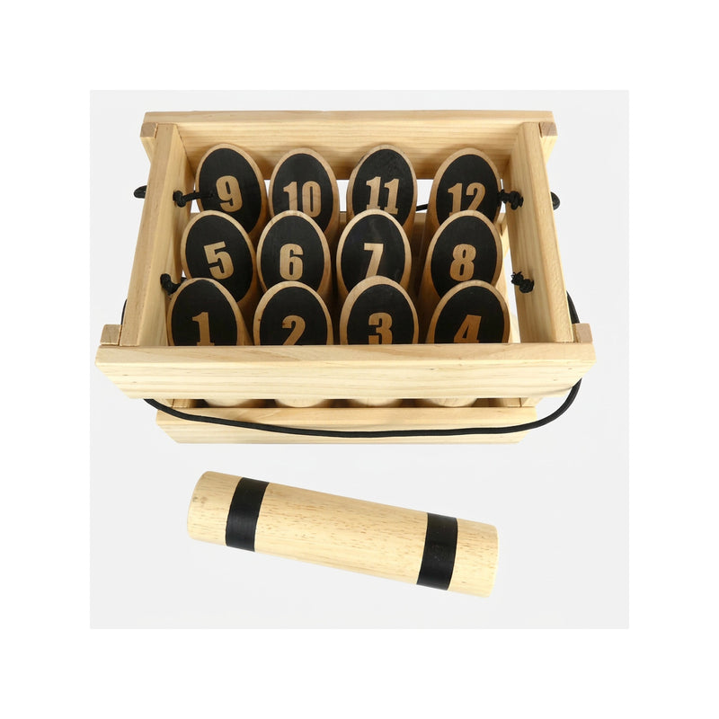 Nummerkubb spel i trälåda