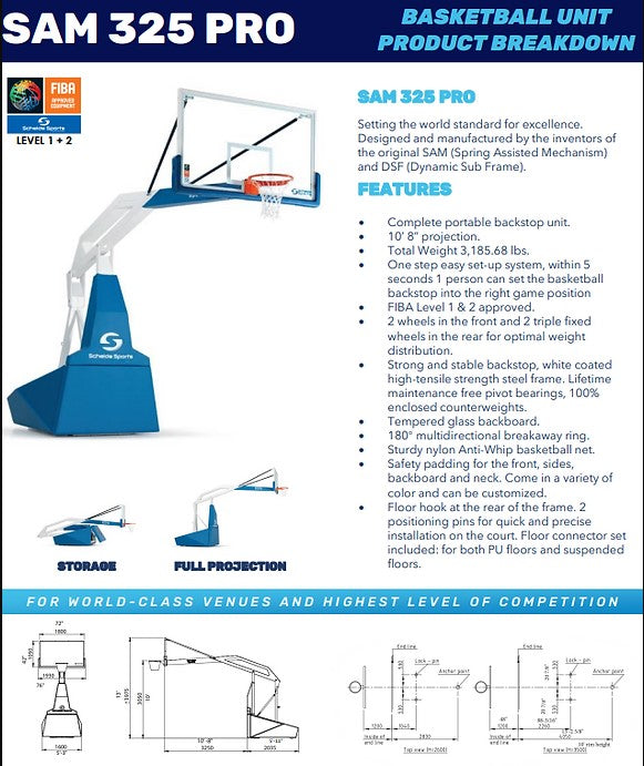Basketmål-Schelde Super SAM 325 PRO 1612200 drive-on basket - Nordic Sport
