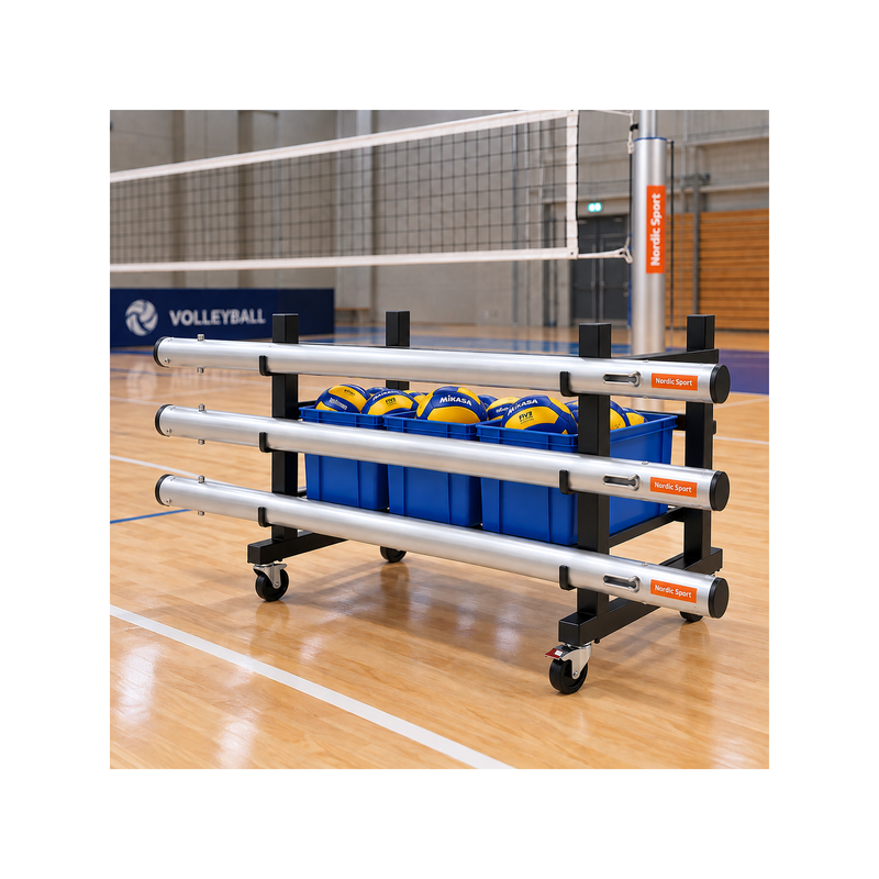 Förvaringsvagn för Volleybollstolpar – Plats för 3 Par Stolpar
